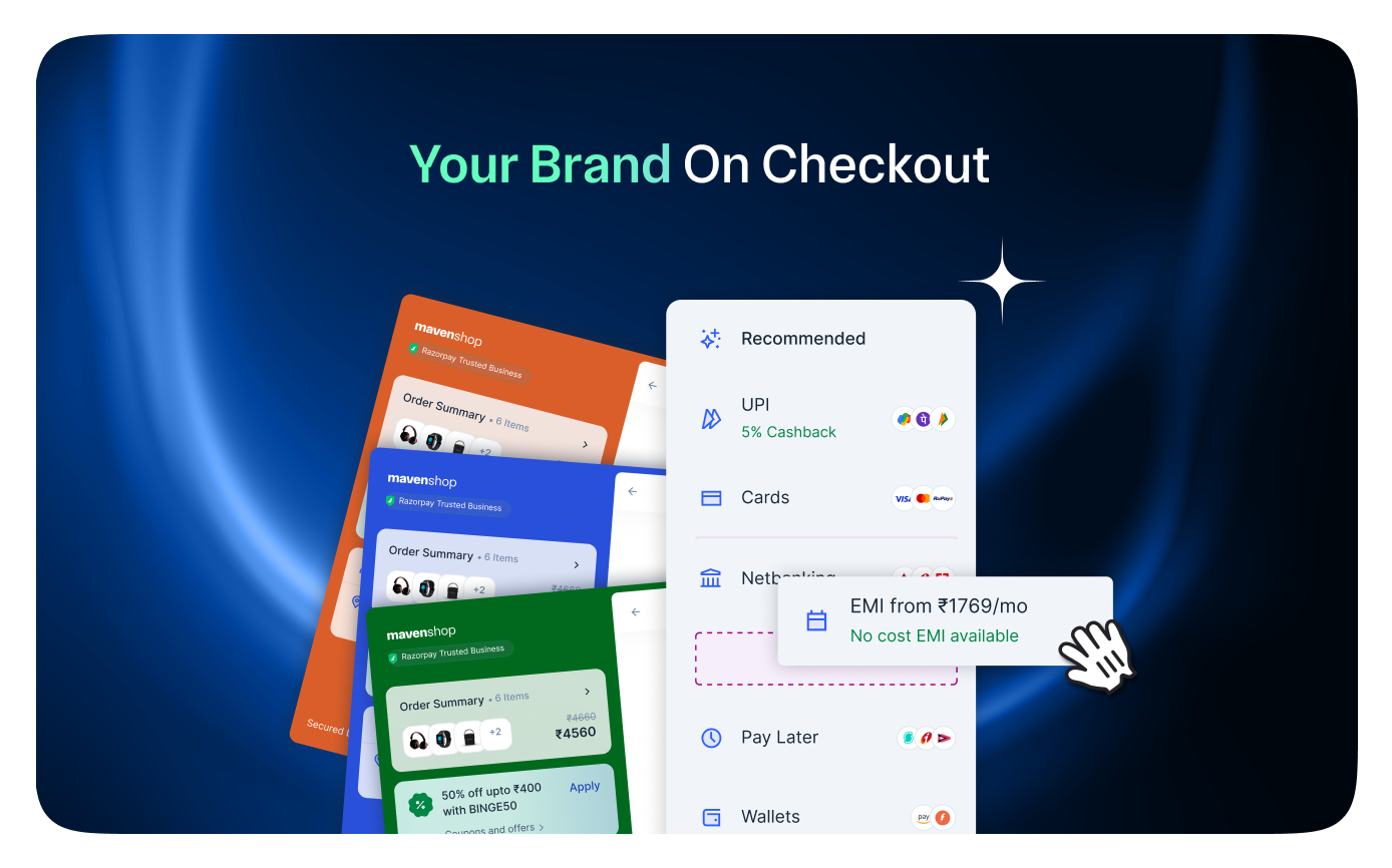 Razorpay Checkout- your brand on checkout