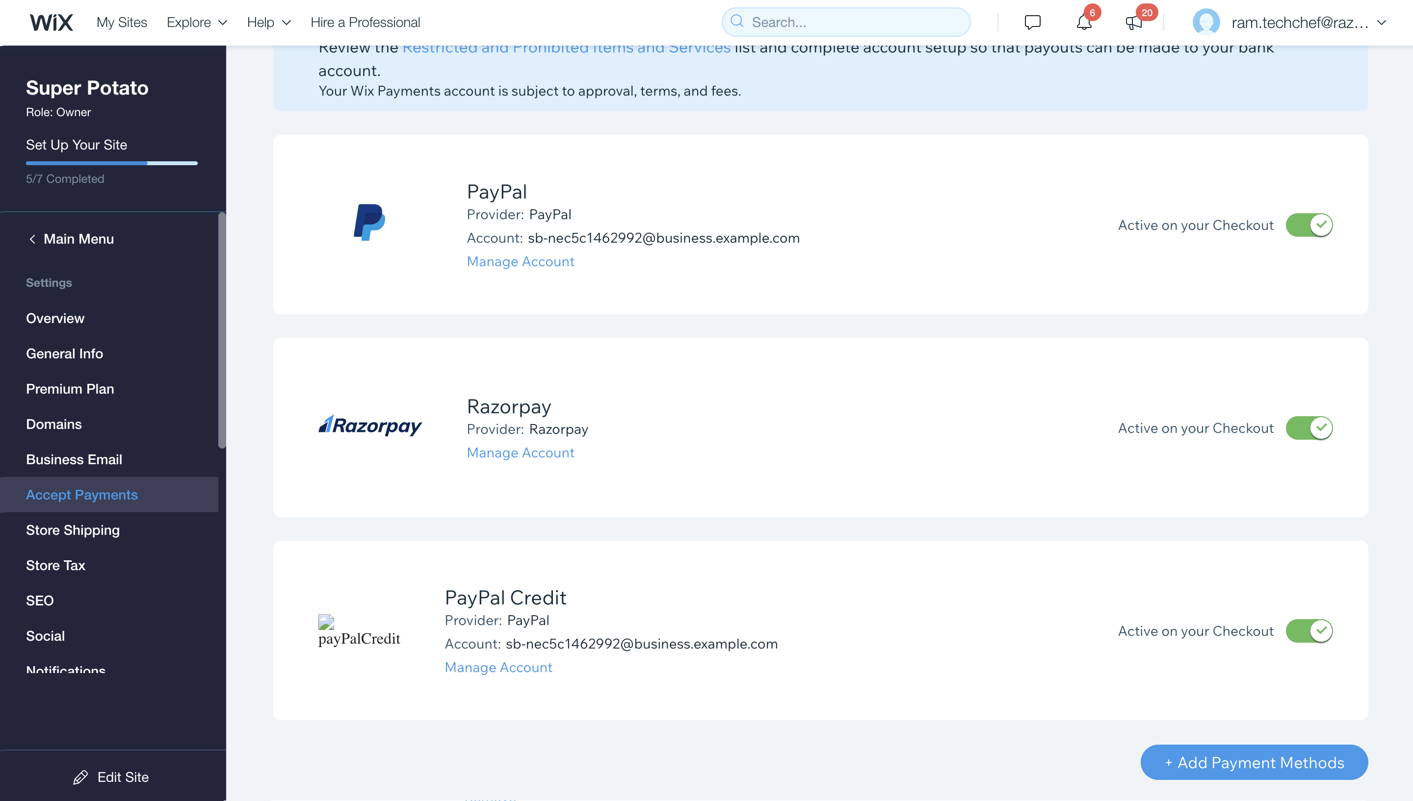 Active on Checkout